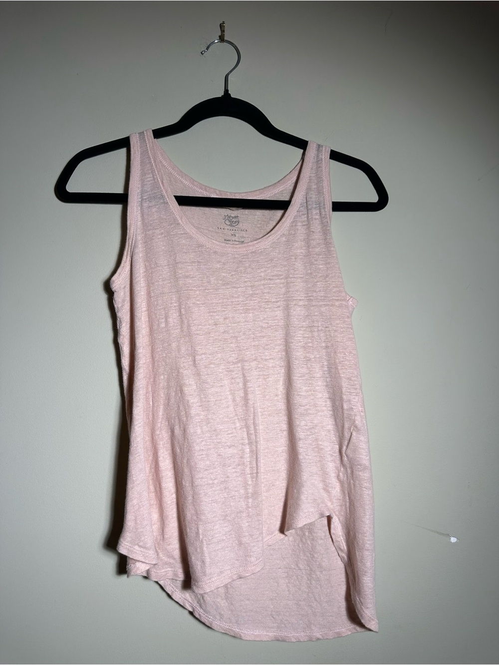 Margaret O'Leary 100% Linen Light Pink Scoop Tank